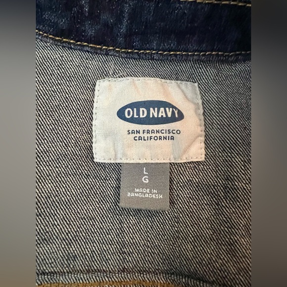 Old Navy Jean Jacket Size L Button Sides Western - Picture 5 of 13